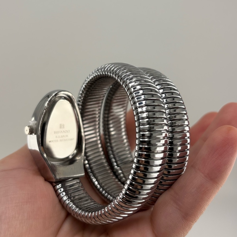 ✨ Serpenti Wrap Bracelet Watch – Silver Tone / White Dial ✨ - Picture 7 of 9